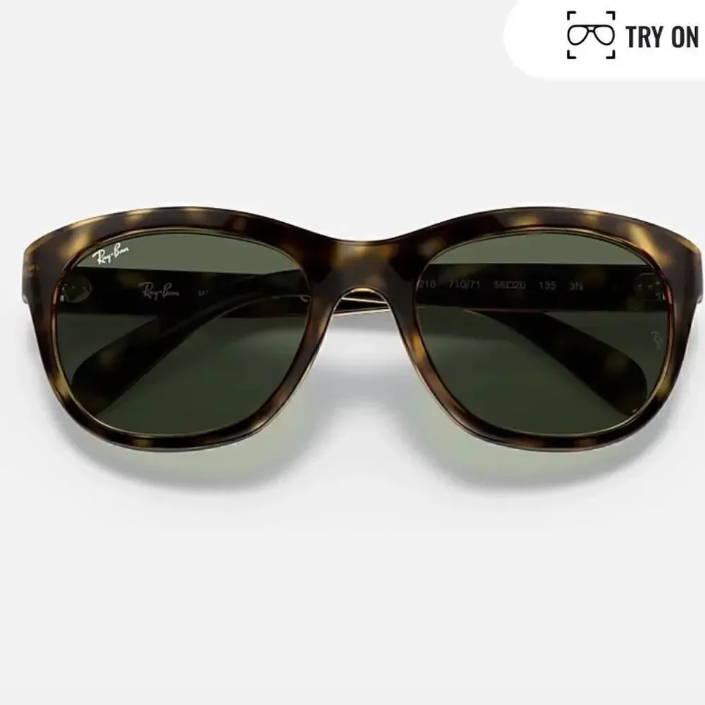 Ray-Ban RB4216 Women's Sunglasses 601/11 Polished Havana LENSES Green NWT $229